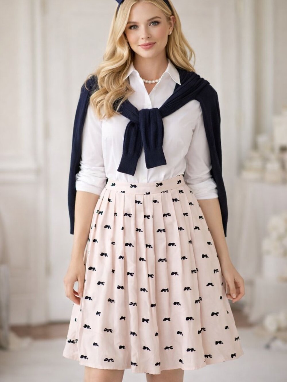 J. Crew Silk Pleated Midi Skirt with Skunk Print